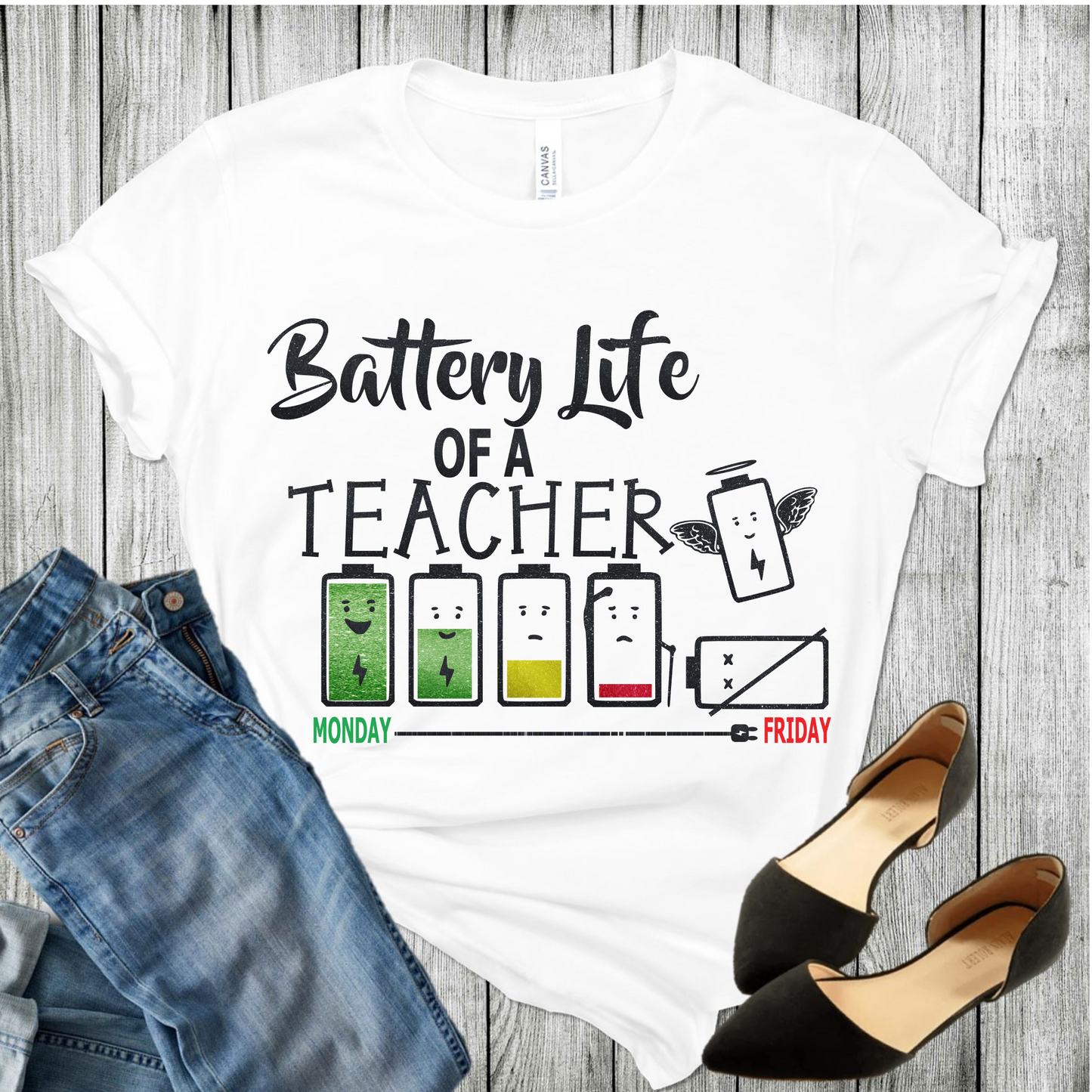 Battery Life of a Teacher T-Shirt